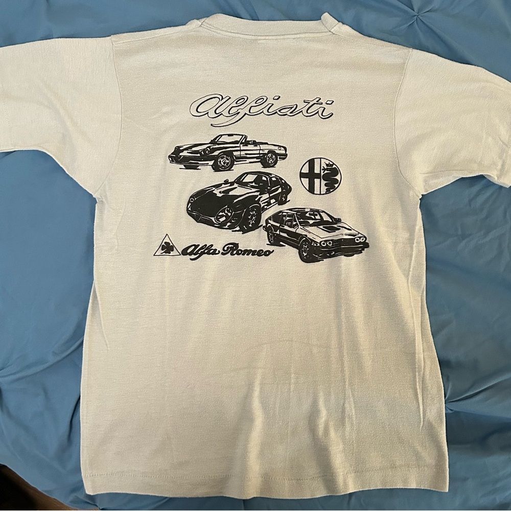 Vintage Alfa Romeo Ferrari Short Sleeve Tee with Car Graphics